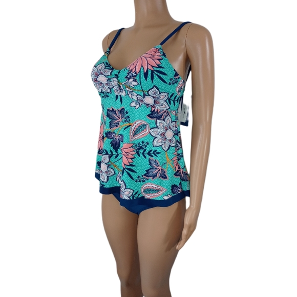 Caribbean Joe 2pc Swimsuit with adjustable should - Picture 2 of 6